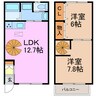 ラフォーレ高根台 2LDKの間取り