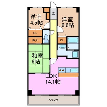 間取図 グローリアスコート緑区桃山東