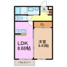 スプリングコート香久山 1LDKの間取り