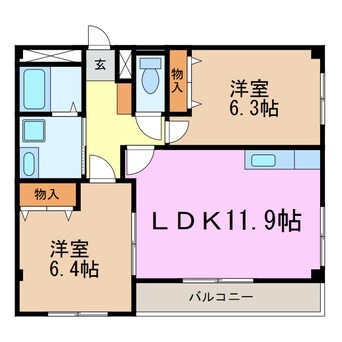 間取図 パレス ウエスト ヒルズ