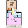 スリーＯＫ 1LDKの間取り