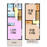 バンベイル 2LDKの間取り