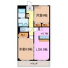 プランドール鎌倉台Ⅱ 2LDKの間取り