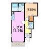 エステート和合 1LDKの間取り