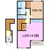 ファンタジアⅢ 1LDKの間取り