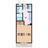 エクセルハイム 1Kの間取り