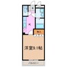 エクセルハイム 1Kの間取り