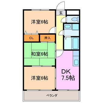 間取図 ハースヒルズ赤池Ⅱ