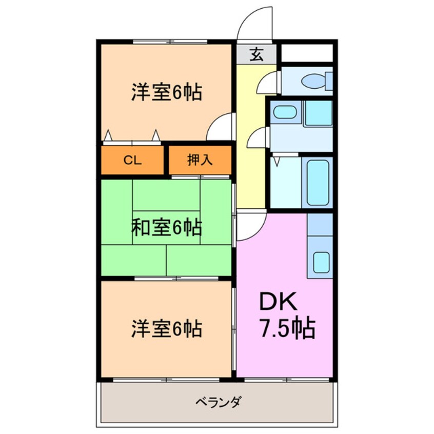 間取図 ハースヒルズ赤池Ⅱ