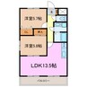 ハースヒルズ赤池Ⅱ 2LDKの間取り