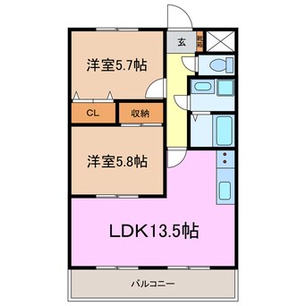 間取図 ハースヒルズ赤池Ⅱ