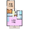 マリオン神の倉 1LDKの間取り