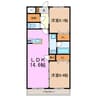 バンクーバー1102 2LDKの間取り