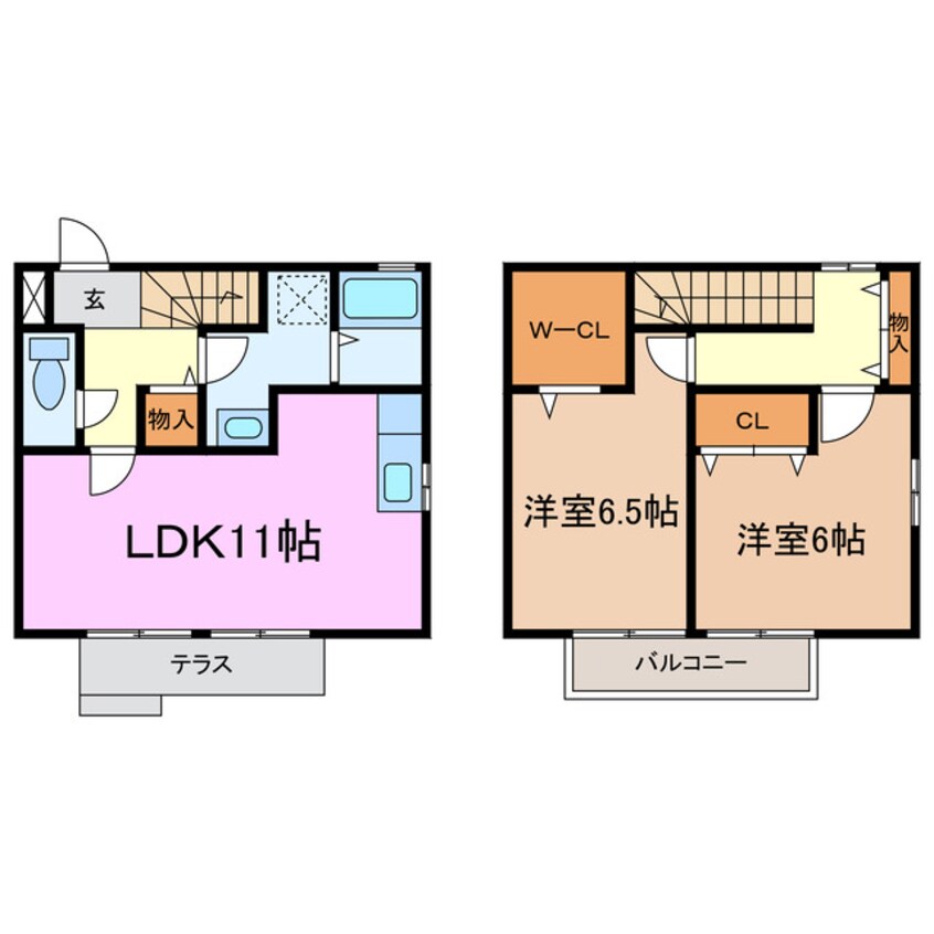 間取図 ローズコート岩根Ａ・Ｂ