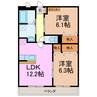 ブラウベルグ 2LDKの間取り