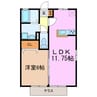 エスポワール 1LDKの間取り