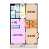 アンジュ神ノ倉 2LDKの間取り