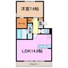 カーサヴェルデ 1LDKの間取り
