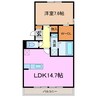 カーサヴェルデ 1LDKの間取り
