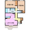 パークヒルズＫ　Ｄ 2LDKの間取り