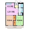 サンパレス緑ヶ丘Ｃ 2LDKの間取り