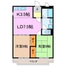 サンパレス緑ヶ丘Ｃ 2LDKの間取り