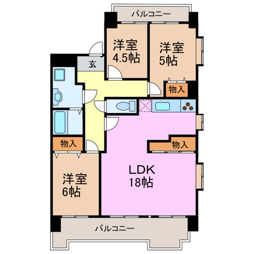 間取図 スカイヒルズ植田
