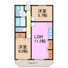 グリーンヒル滝の水 2LDKの間取り