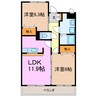 クレール姥子山 2LDKの間取り