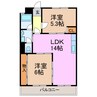 第3ヒルハイツ桃山 2LDKの間取り