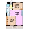 第3ヒルハイツ桃山 2LDKの間取り