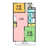 シャルム美郷 2LDKの間取り
