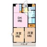 シティハイツ薬師山 2DKの間取り