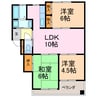 マンション緑黒石Ｃ棟 3LDKの間取り