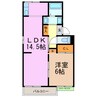 フラワーヒルズ 1LDKの間取り