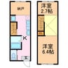 メゾンサニーヒル 1Kの間取り