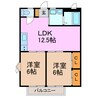 エクスニシオA棟 2LDKの間取り