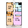 ラ・エレガンス77 2LDKの間取り