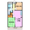 エスポワール滝の水 2LDKの間取り