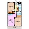 フェルテ清水山 2LDKの間取り
