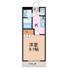パームヒル大清水 1Kの間取り