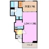 ベルデビエント 1LDKの間取り