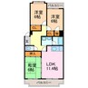 万場山ハイツ 3LDKの間取り