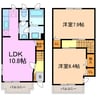 ブーゲンビレア ヒカル 2LDKの間取り