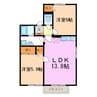 プリシェール赤池 A棟 2LDKの間取り