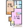 イーストパークＮ 1LDKの間取り