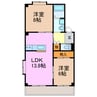 楼蘭篠の風 2LDKの間取り