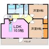 プレパルクみどり 2LDKの間取り