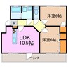 プレパルクみどり 2LDKの間取り