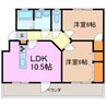 プレパルクみどり 2LDKの間取り